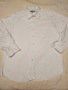 Pronto Uomo Men's Dress Shirt 17.5 34/35 White Long Sleeve Button Down